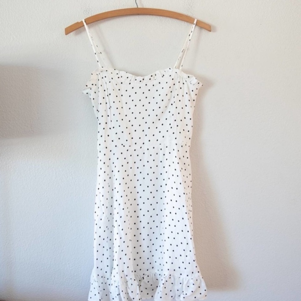 Aritzia Sunday Best Black White Bambina Polka Dot Ruffle Mini Dress